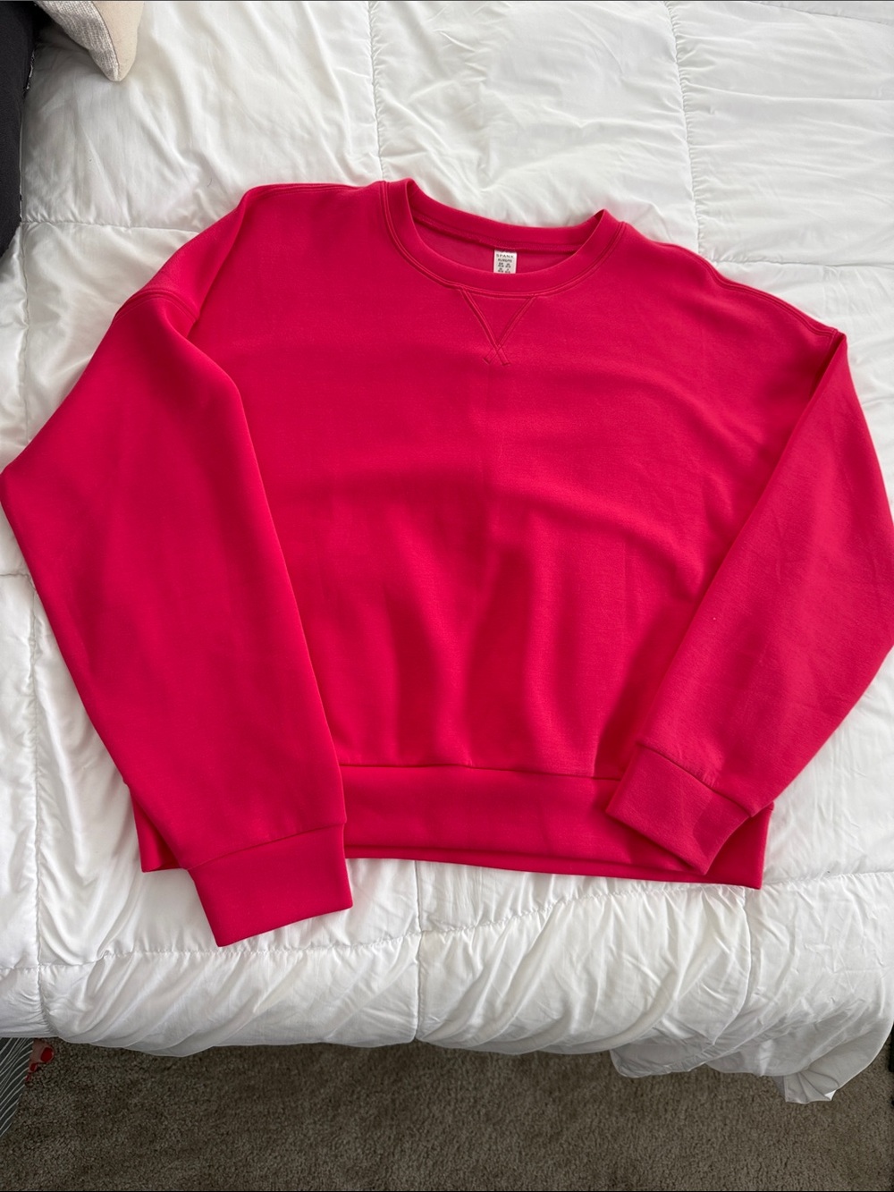 SPANX Crewneck Sweatshirt in Bright Pink